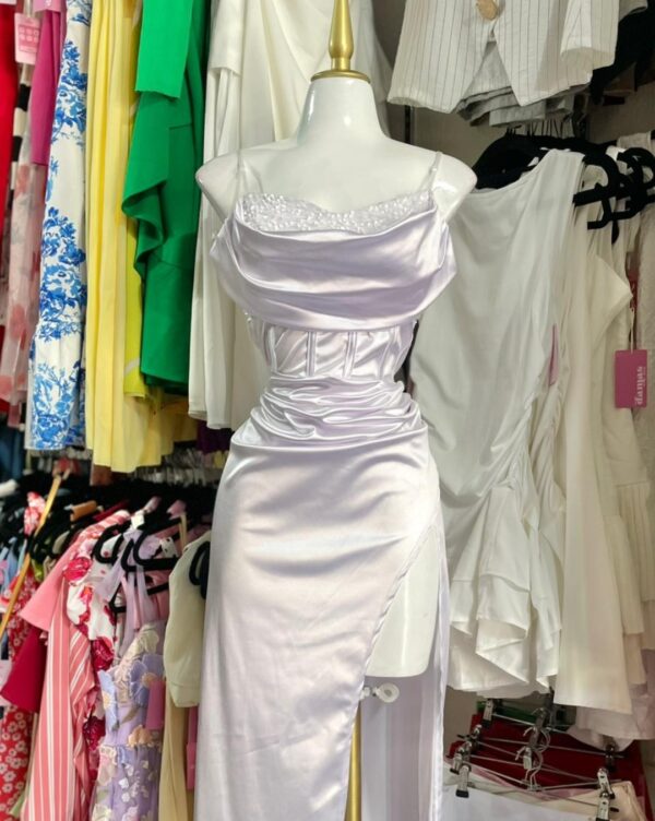 Vestido satin corset lentejuela