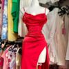 Vestido satin corset lentejuela
