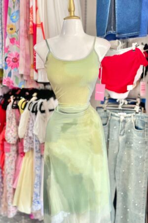 Vestido mesh verde